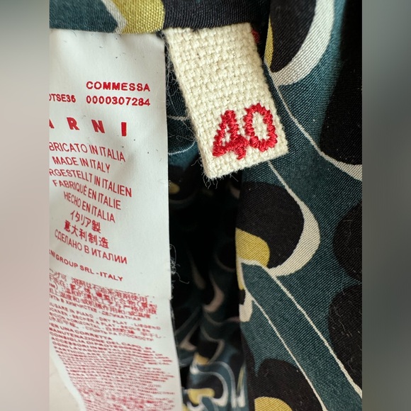 Marni Silk Midi Length Dress size IT 40 US 4 Small Blue Green Printed - Picture 10 of 16